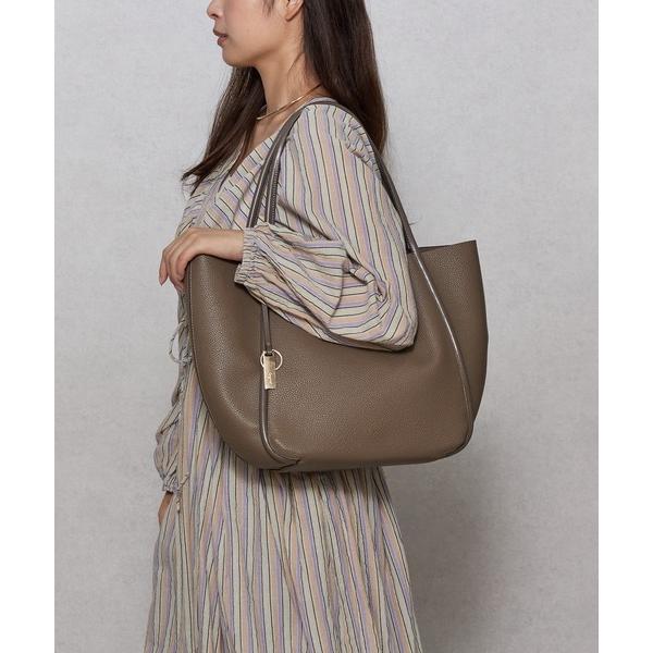 トートバッグ 「Ungrid/アングリッド」軽量ソフトシュリンク　プレートチャーム＆ポーチ付きラージ...