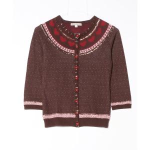 「nanette lepore」 ニットカーディガン S ブラウン レディース