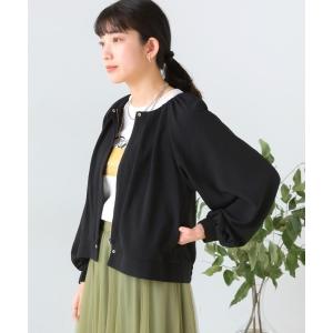 ブルゾン アウター 麻ライクショートブルゾン レディース