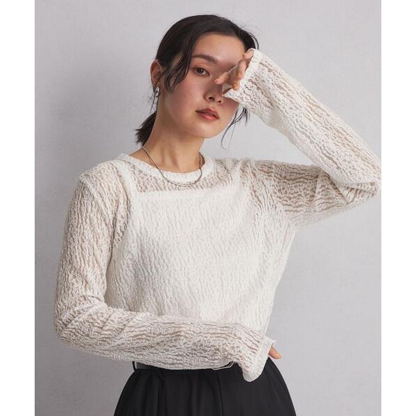 tシャツ 「WEB限定」「at ease」レース プルオーバー カットソー レディース