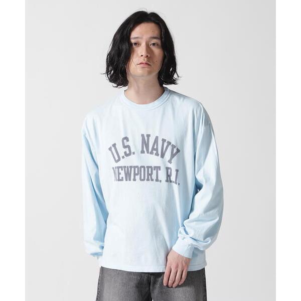 tシャツ REMI RELIEF(レミレリーフ) 別注20/-天竺ロンＴ（US NAVY）ペイント加...
