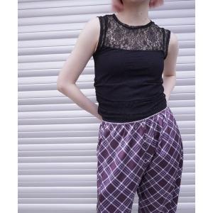 tシャツ STRETCH LACE SLEEVELESS TOP レディース