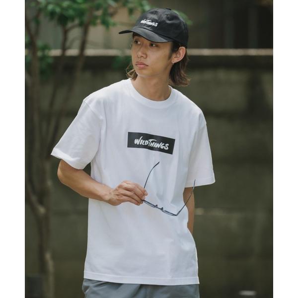 tシャツ WILD THINGS/ワイルドシングス BOX LOGO TEE クルーネック 半袖Tシ...