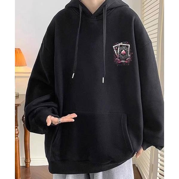 パーカー ABTTOR ダンボールニットオーバーサイズトランプモチーフプルパーカー メンズ レディー...