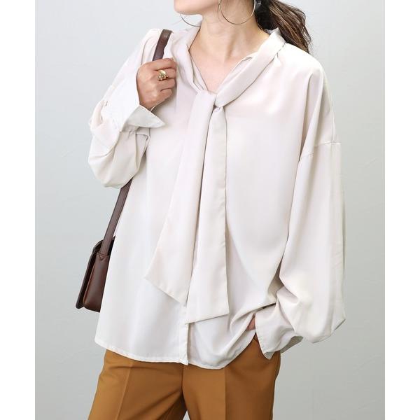 ブラウス シャツ エステルツイルボウタイブラウス レディース