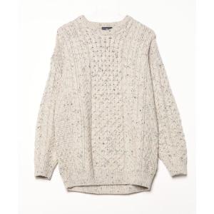 「aran WOOLLEN MILLS」 長袖ニット MEDIUM オフホワイト メンズ