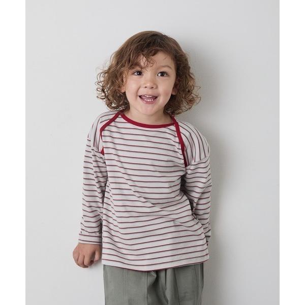 tシャツ 配色パイピングマルチボーダープルオーバー キッズ 子供服 男の子 女の子