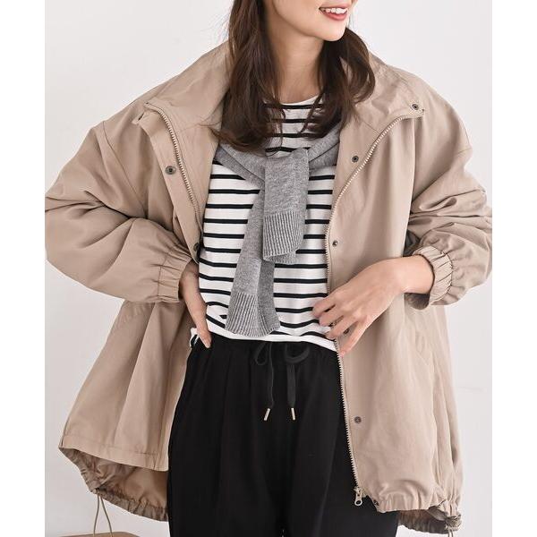 ブルゾン アウター ナイロンワッシャースタンドカラーブルゾン レディース