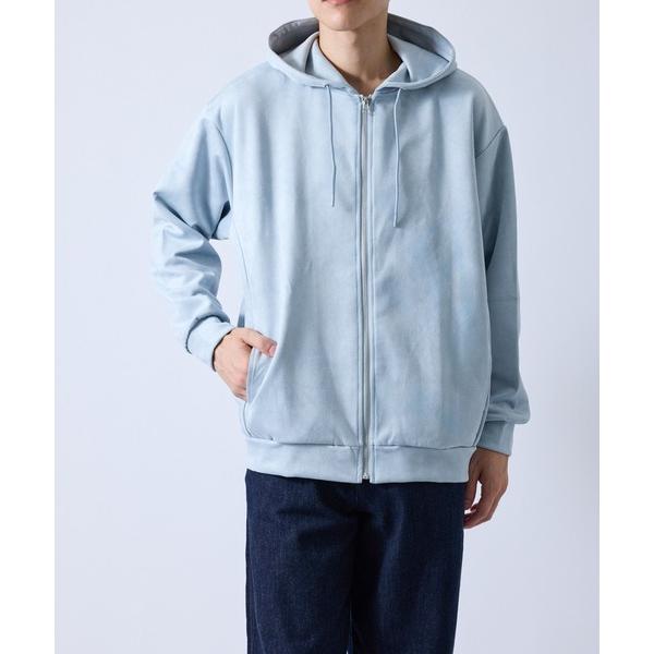 パーカー スエードタッチフルZIPパーカー メンズ