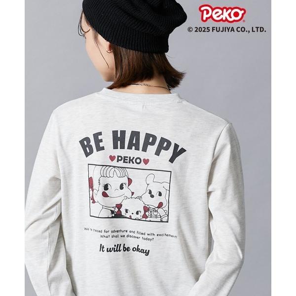 tシャツ 「PEKO」長袖クルーネックTシャツ「大きいサイズ有」 レディース