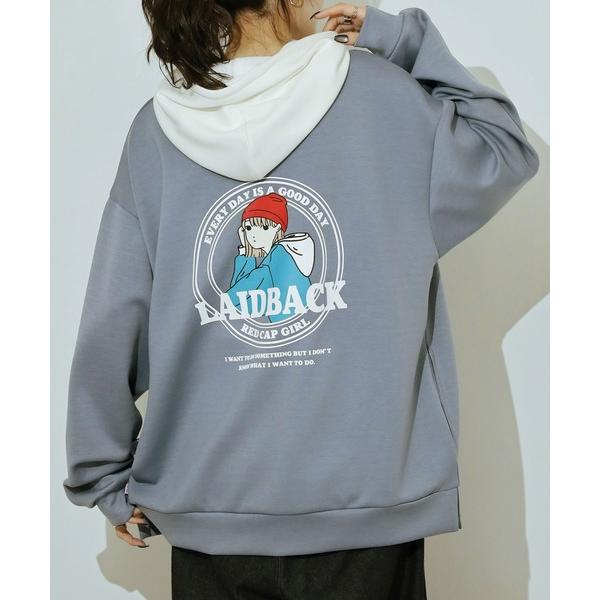 パーカー RED CAP GIRL ダンボールニットバックプリントHOODIE メンズ レディース