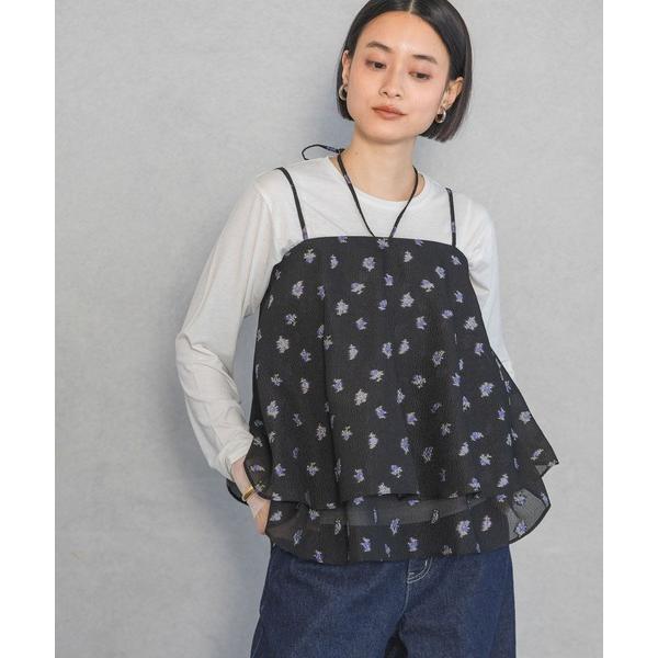 キャミソール フラワージャガードキャミチュニック