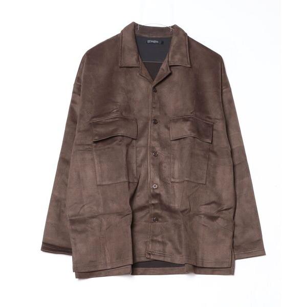 シャツ スエードダンボールBIGオープンカラーJK メンズ レディース