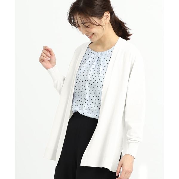 カーディガン 「夏SALE／単品使いもできる」プリントブラウス着流しカーディガンニット レディース