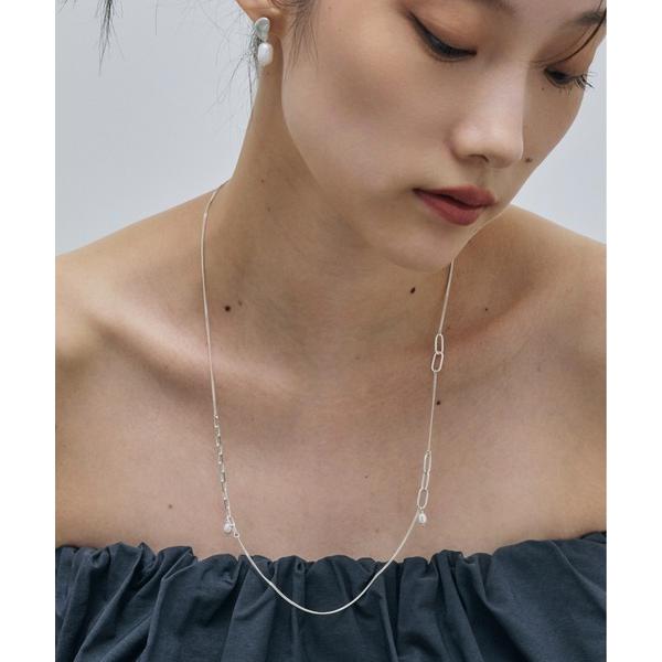 ネックレス SV925 Random Chain Pearl Necklaclace レディース