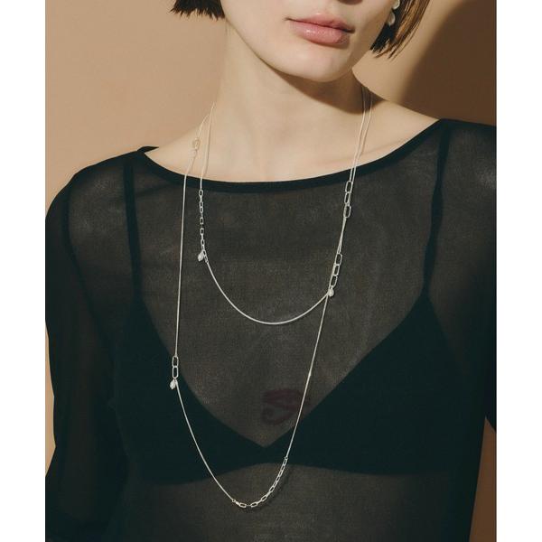 ネックレス SV925 Random Chain Pearl Long Necklace レディース