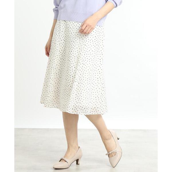 スカート 「マシンウォッシュ可／セットアップ可能」コツキ柄プリントスカート