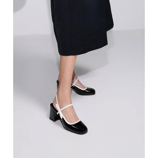 パンプス ボウ スリングバックメリージェーンパンプス
