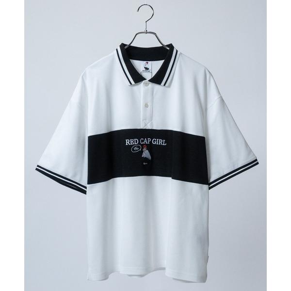 ポロシャツ 「a-r」「RedCapGirl/レッドキャップガール」鹿の子 フロント切替 BIGポロ...