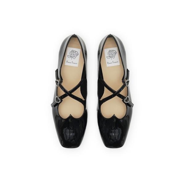 パンプス ハート 尾錠 メリージェーン