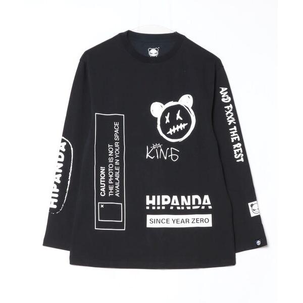 tシャツ (HIPANDA ハイパンダ) 男女兼用 HIIPANDA グラフィティ ロゴ ロンT メ...