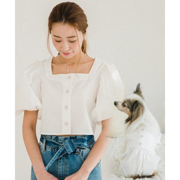 犬 服 スクエアネックパフスリーブブラウス（セット）