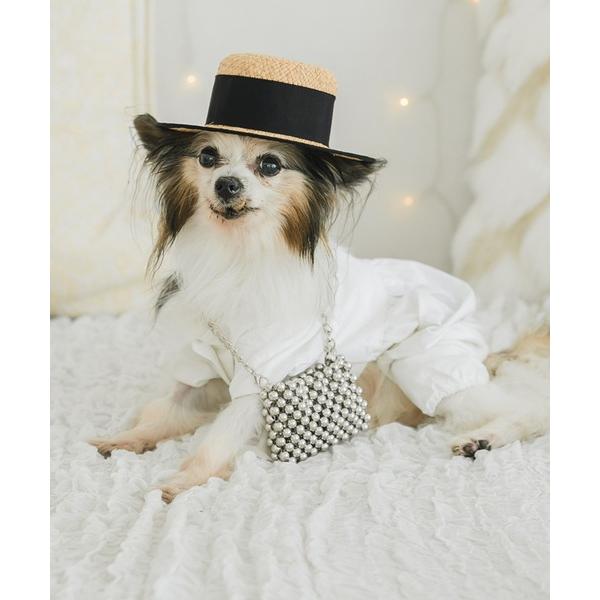 犬 服 スクエアネックパフスリーブワンピース・ロンパース