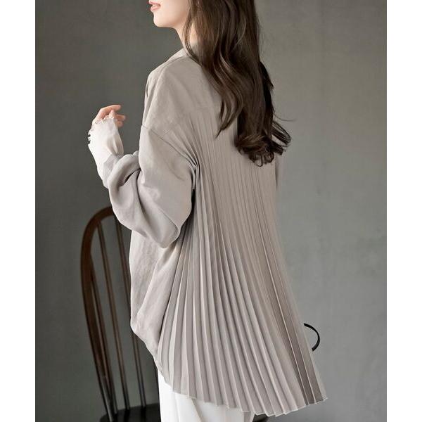 ブラウス シャツ ＢＡＣＫプリーツ裾タックブラウス レディース