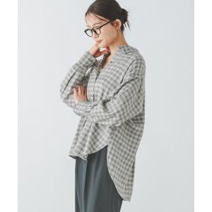 ブラウス シャツ 夏 ラメチェックシャツ長袖/2...の商品画像