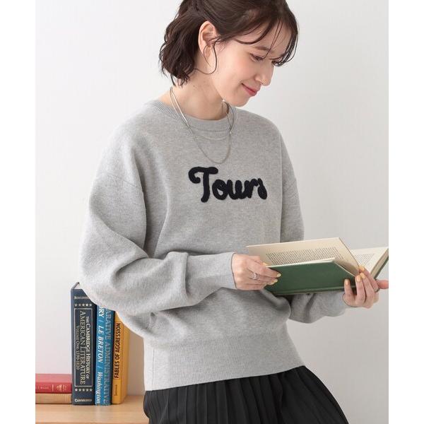 ニット セーター 「洗える/S-LL/ちくちくしにくい」大人のための ロゴ入りスウェットライクニット...