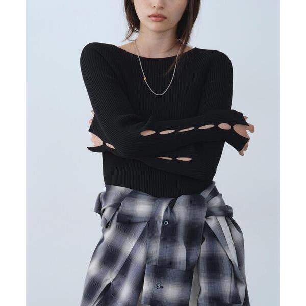 ニット セーター hole sleeve knit レディース