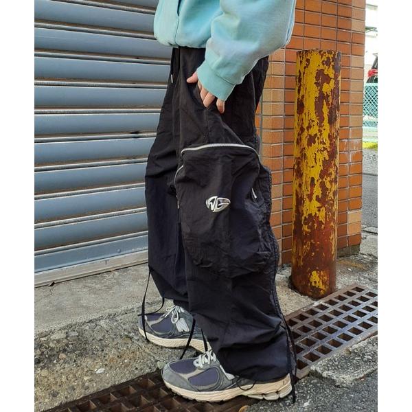 ワイドパンツ カーゴパンツ A'GEM/9 × .kom 「A'gem/エージェム」リップカーゴパン...