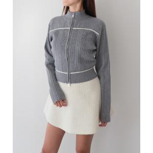 カーディガン ニットジップカーディガン レディース