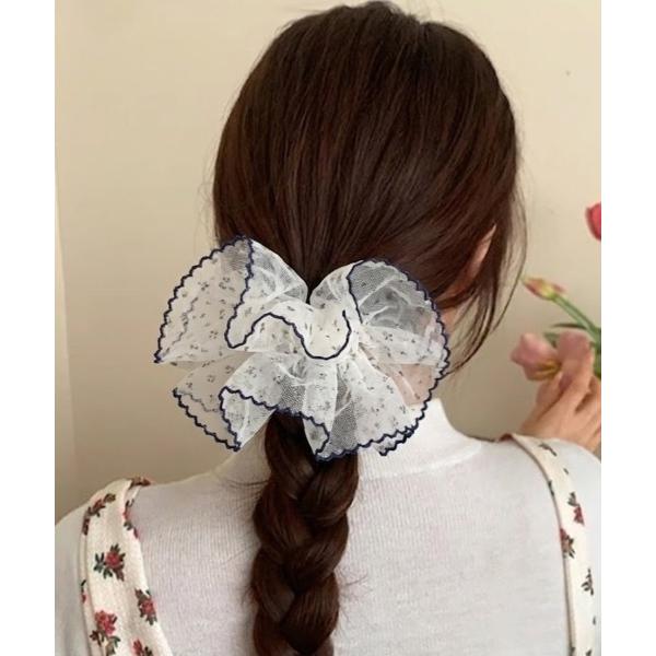 シュシュ 小花柄バイカラーBIGシュシュ