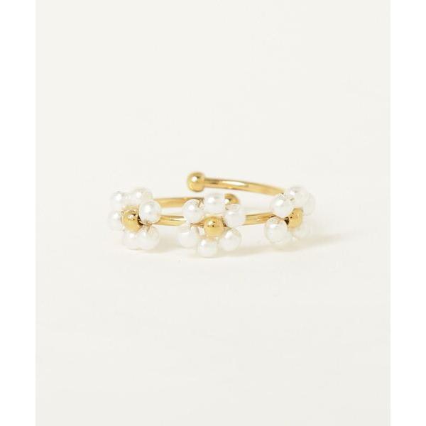 指輪 リング 「rae」フラワービーズオープンリング レディース メンズ