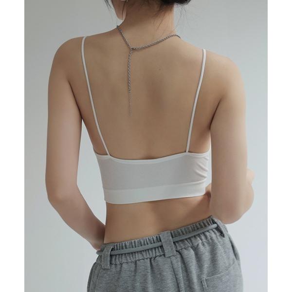 キャミソール バックオープン 細リブ ショート丈 カップ付き キャミソール culw786