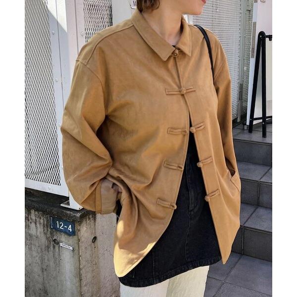 コート ジャケット 「UNISEX/2サイズ展開」ヴィーガンスウェードレザーチャイナジャケット メン...