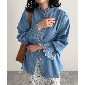 STYLEBLOCK シャツ ブラウス ストライプ チュール レイヤード