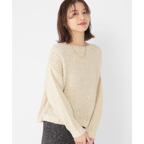 ニット セーター 2ゲージCNYフサフサヤーンプルオーバー レディース