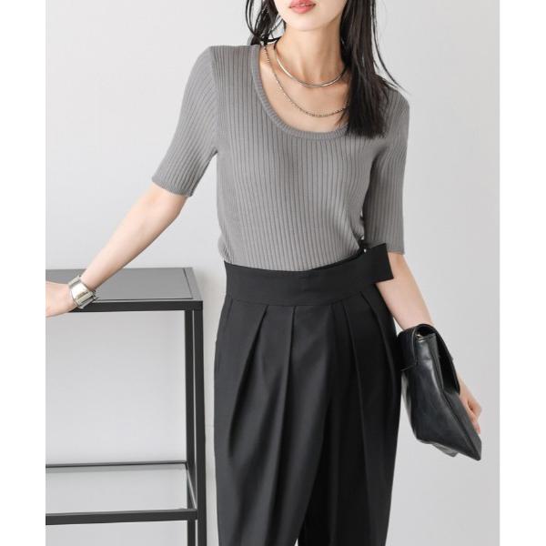 ニット セーター 2WAYリブニットップス レディース