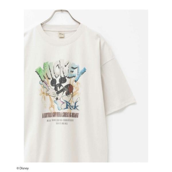 tシャツ Disney ミッキーロックプリントTシャツ メンズ レディース