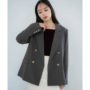 ジャケット テーラードジャケット 「新色追加」ゴールドボタンダブルジャケット レディース