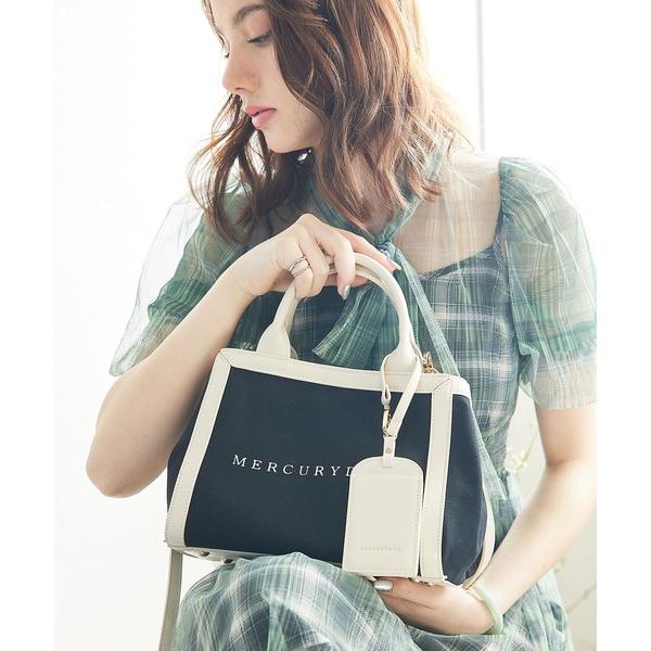 トートバッグ 「MERCURYDUO/マーキュリーデュオ」カードケース付 軽量キャンバスロゴ 2WA...