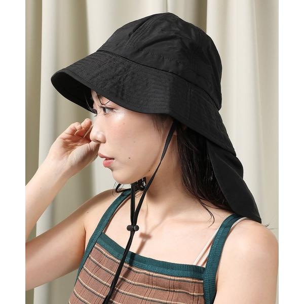 帽子 ハット コンパクト収納 UVカット ネックカバー 2way バケットハット レディース