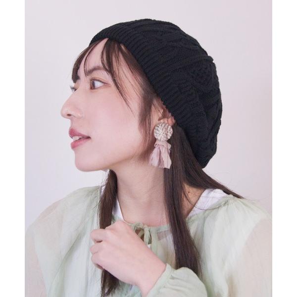 帽子 ベレー帽 COOL TOUGH CABLE BERET／ケーブル ベレー接触冷感生地使用 レデ...