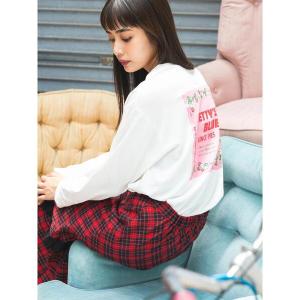 tシャツ ショッパー柄 バックプリントロンT レディース