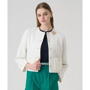 ANAYI（アナイ） ノーカラージャケット 36 ネイビー レディース