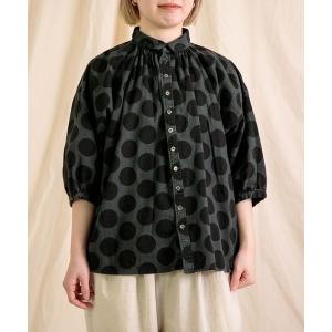 ブラウス シャツ 「Brocante / ブロカント」 水玉キャンバス グランシャツ レディース