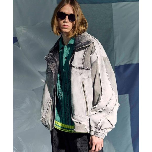 ブルゾン アウター 「UNISEX」Cut Off Denim Prime-Over Stand C...