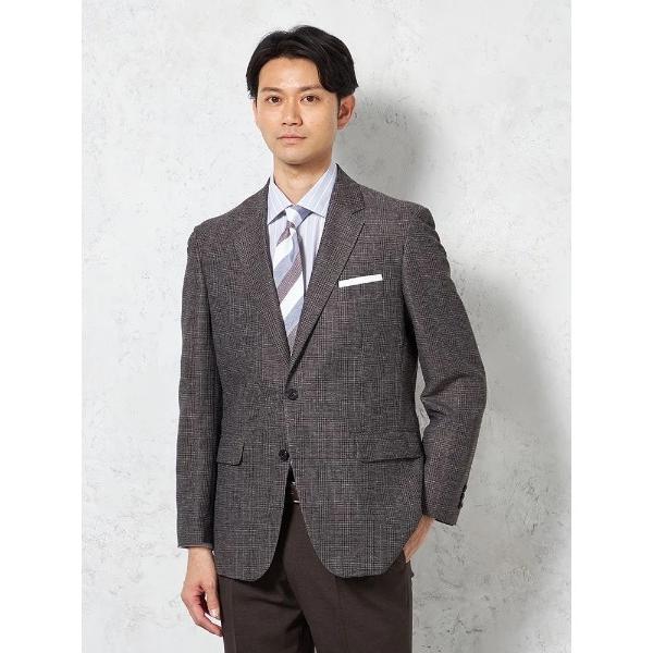 ジャケット テーラードジャケット 「超軽量」ジャケット 2つボタン リネンタッチ 高通気 ブラウン ...